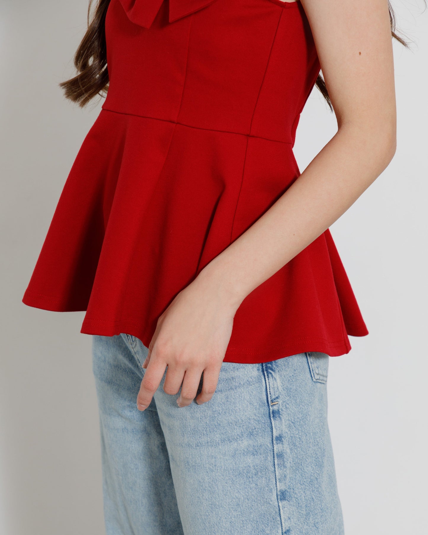 asymmetry ribbon tops