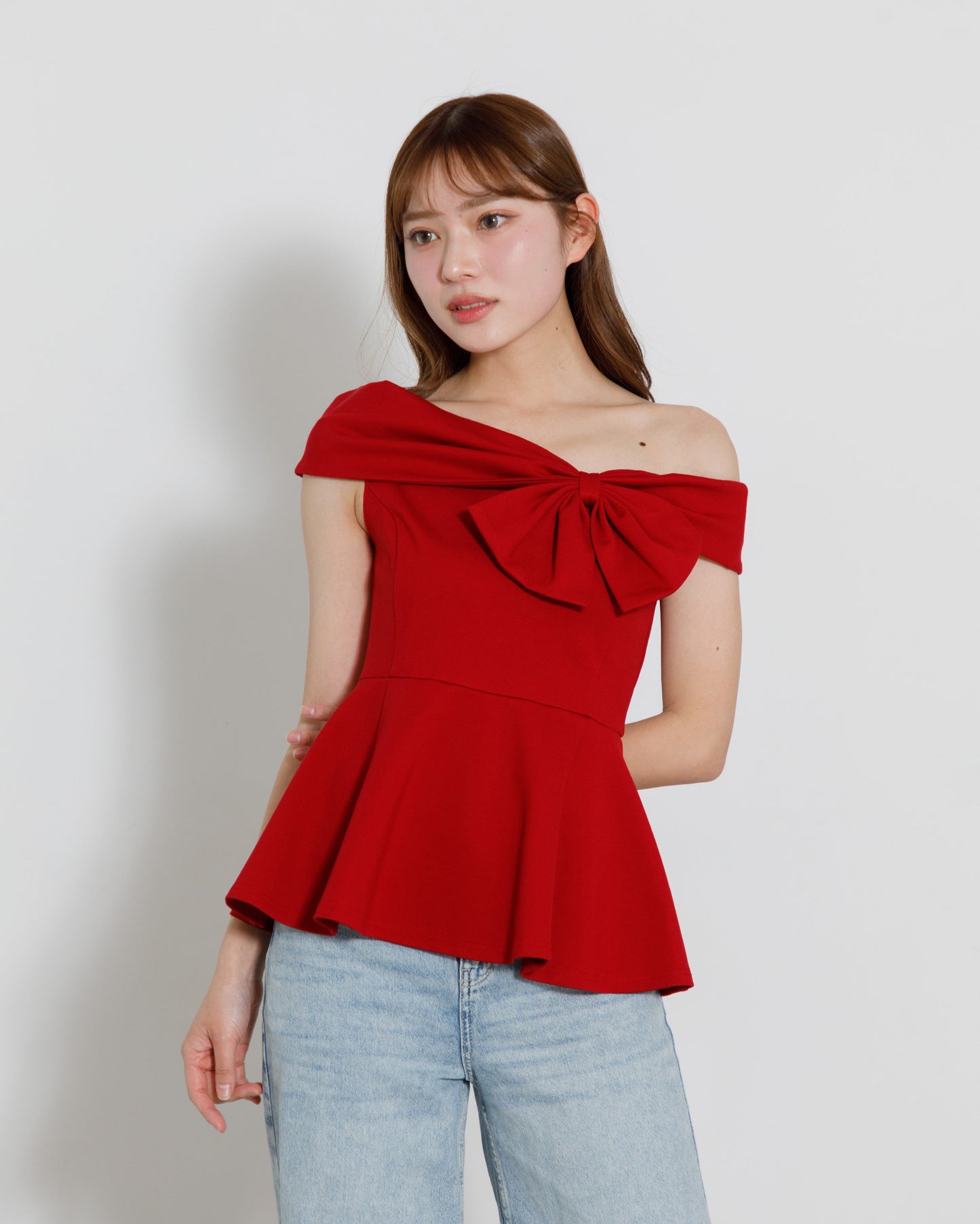 asymmetry ribbon tops