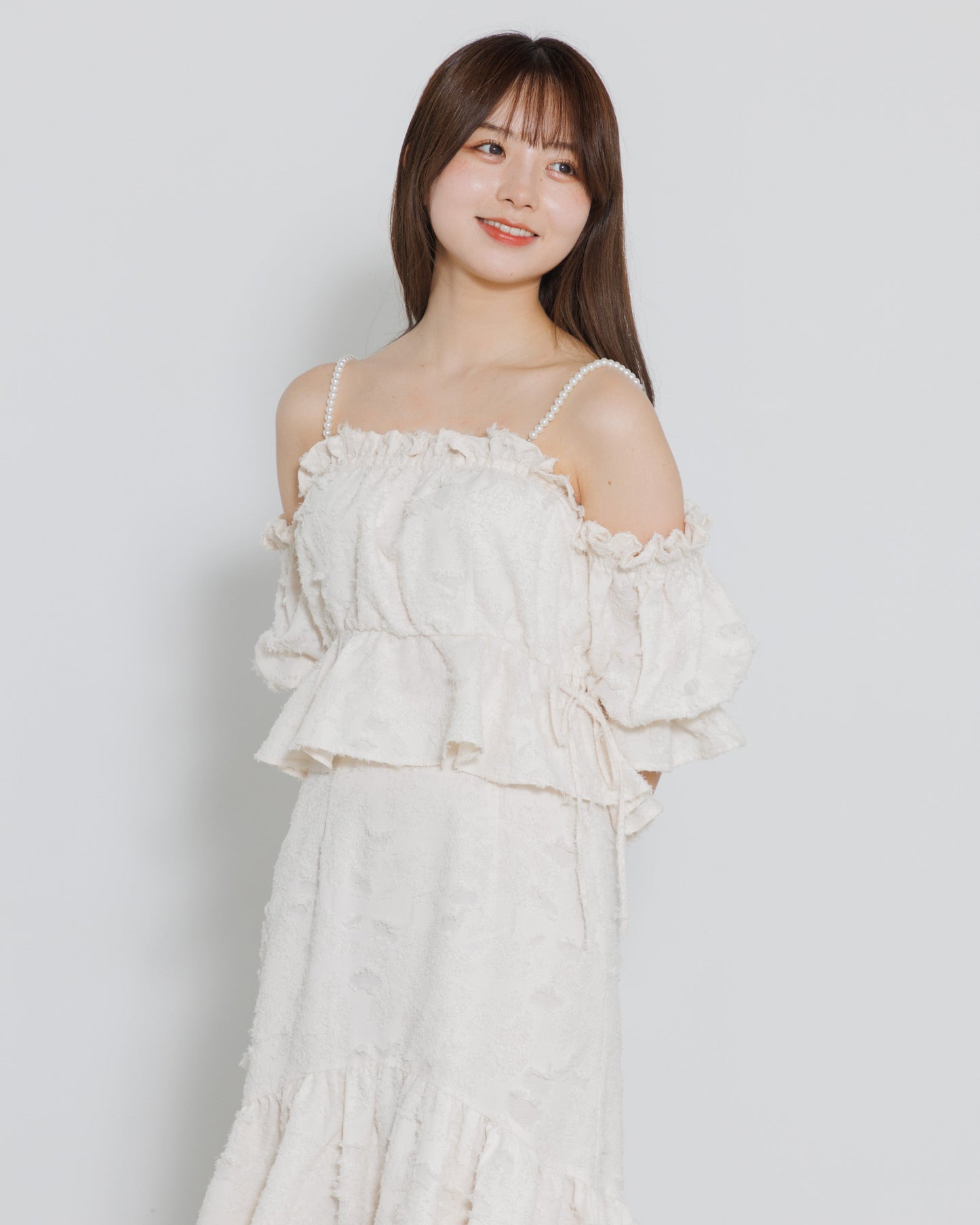 pearl shoulder fringe blouse