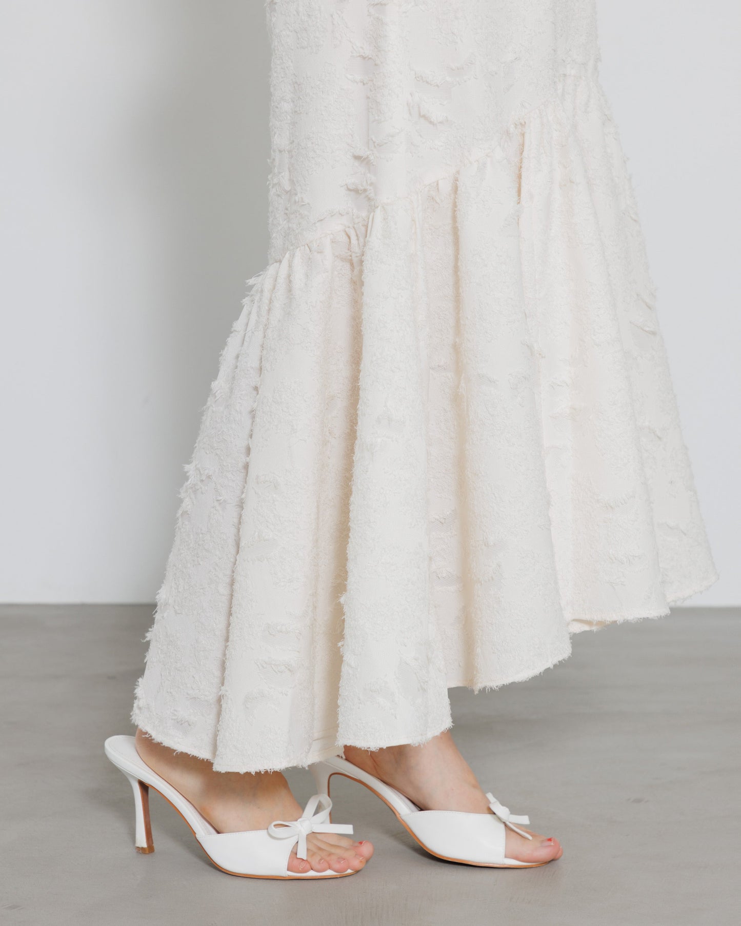 tiered fringe long skirt
