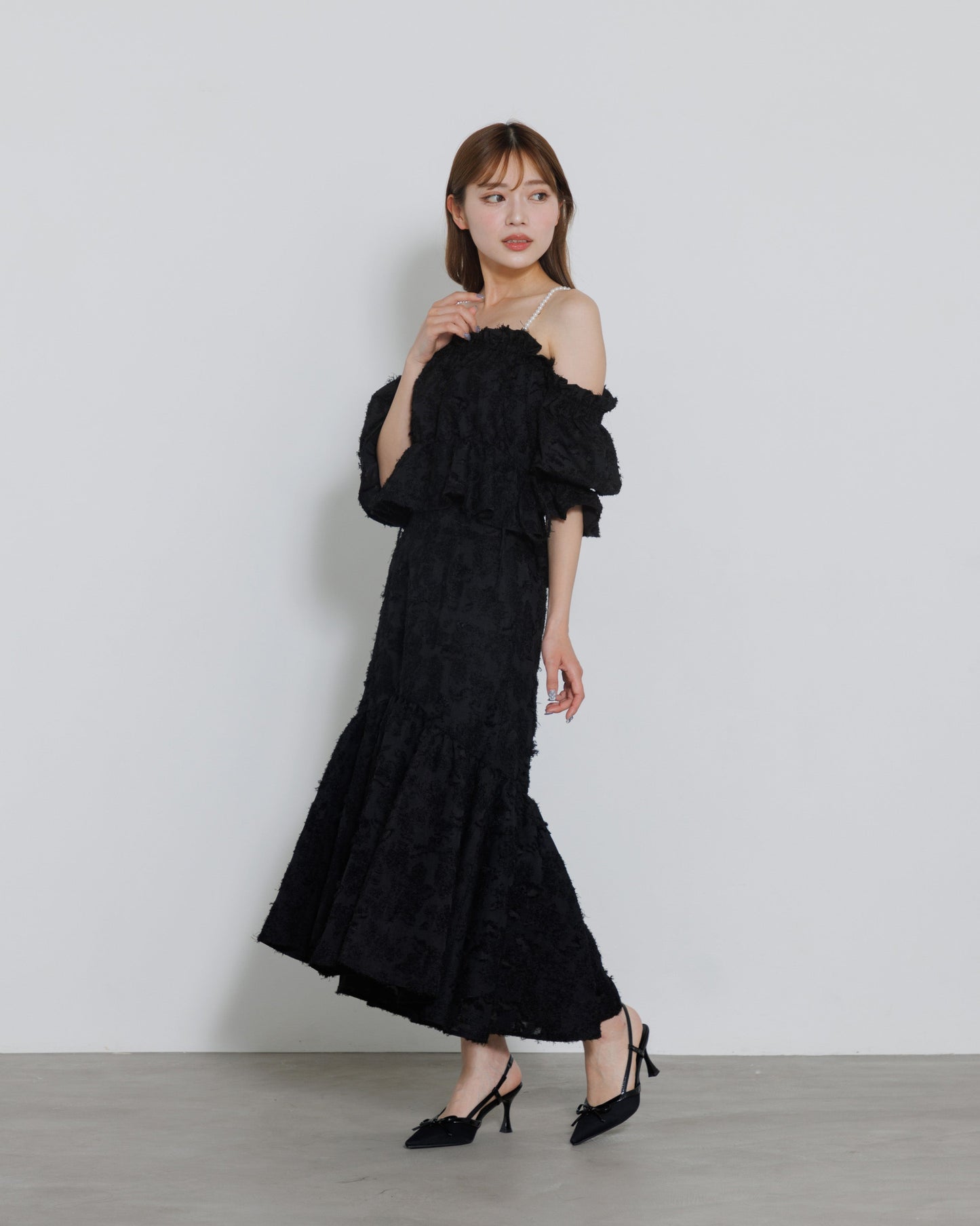 tiered fringe long skirt