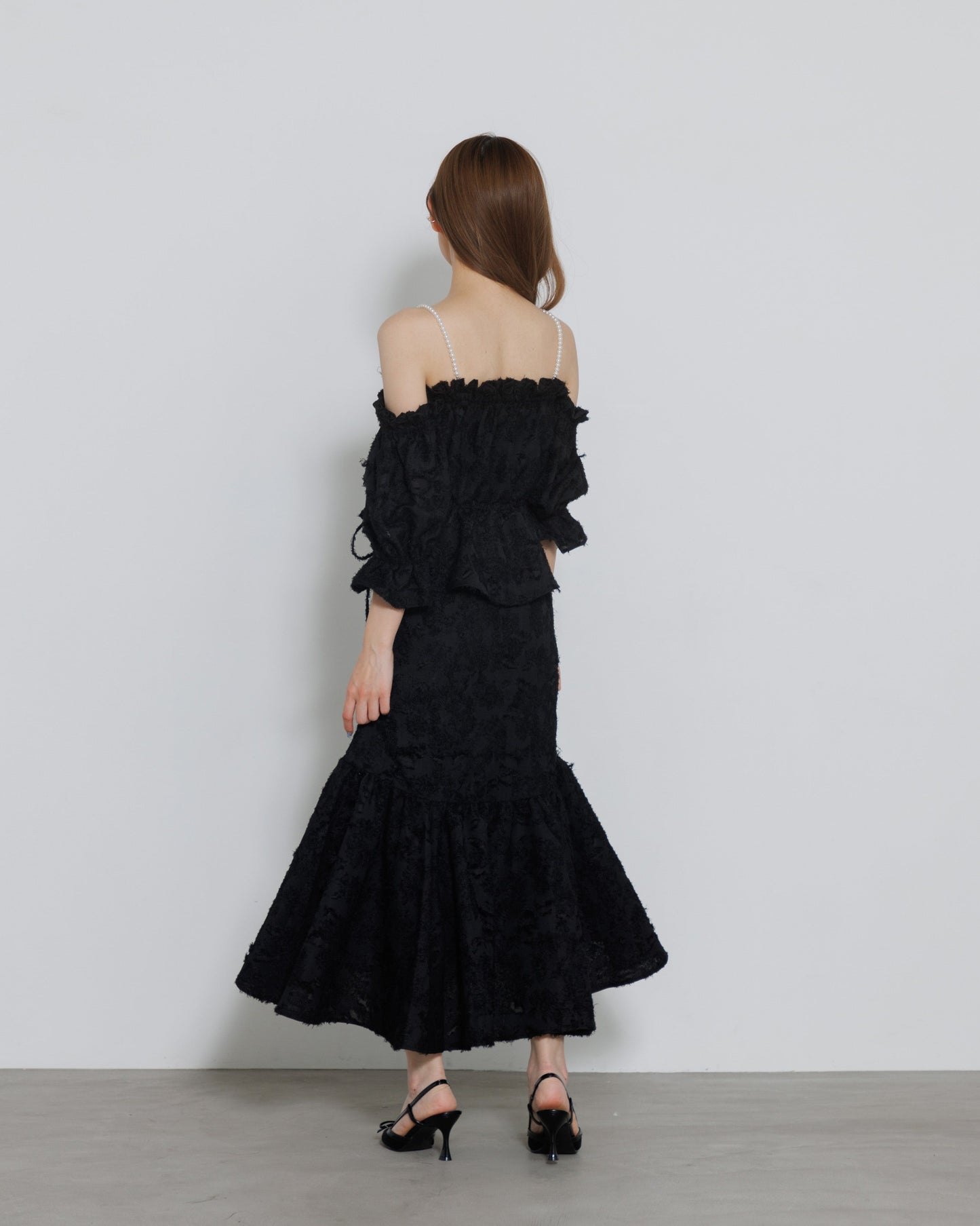 tiered fringe long skirt