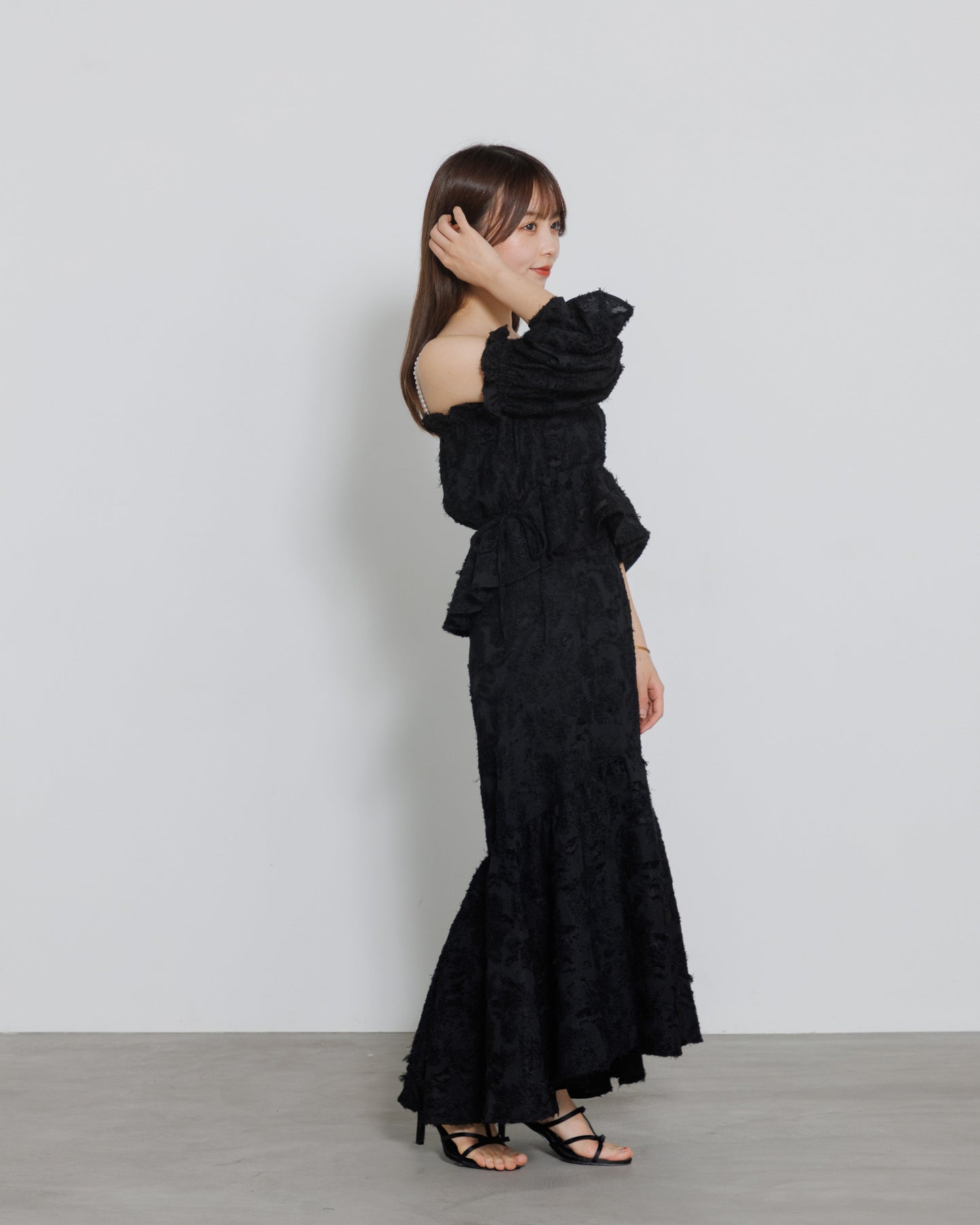 tiered fringe long skirt
