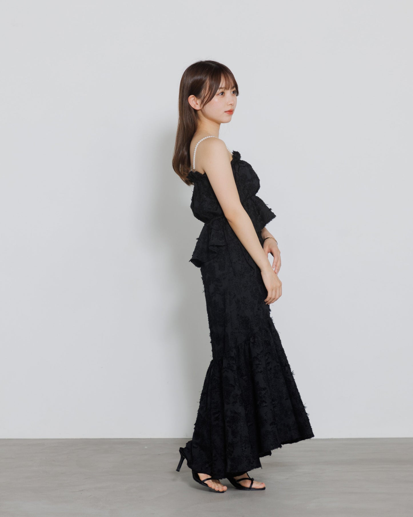 tiered fringe long skirt