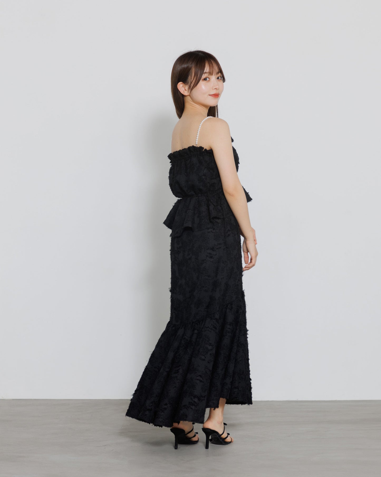 tiered fringe long skirt
