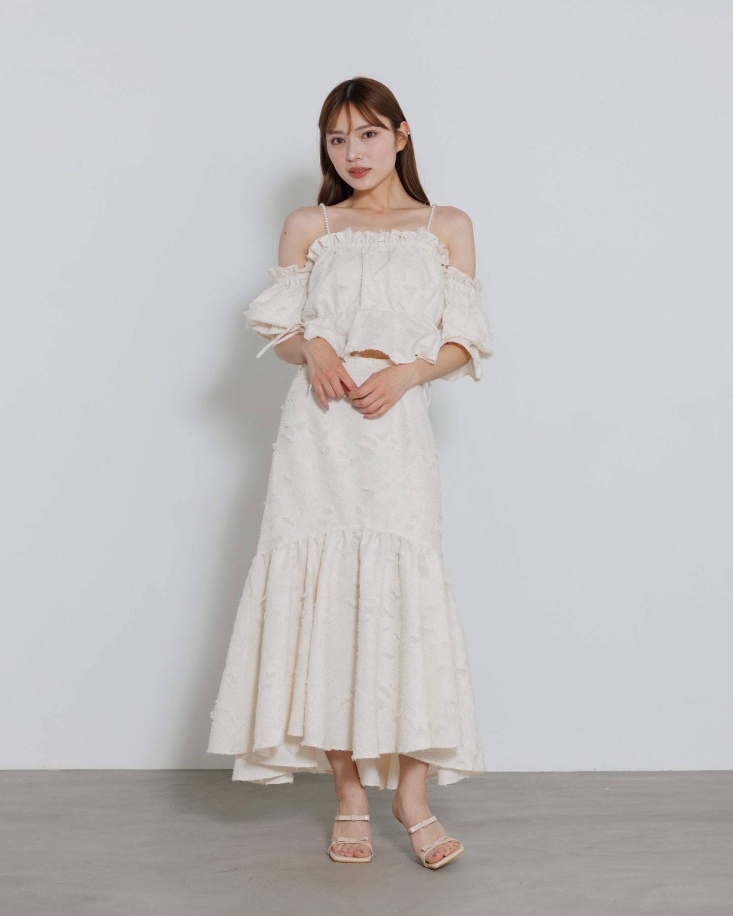pearl shoulder fringe blouse