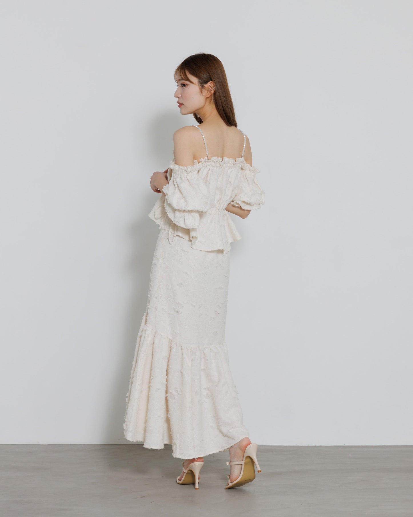 tiered fringe long skirt