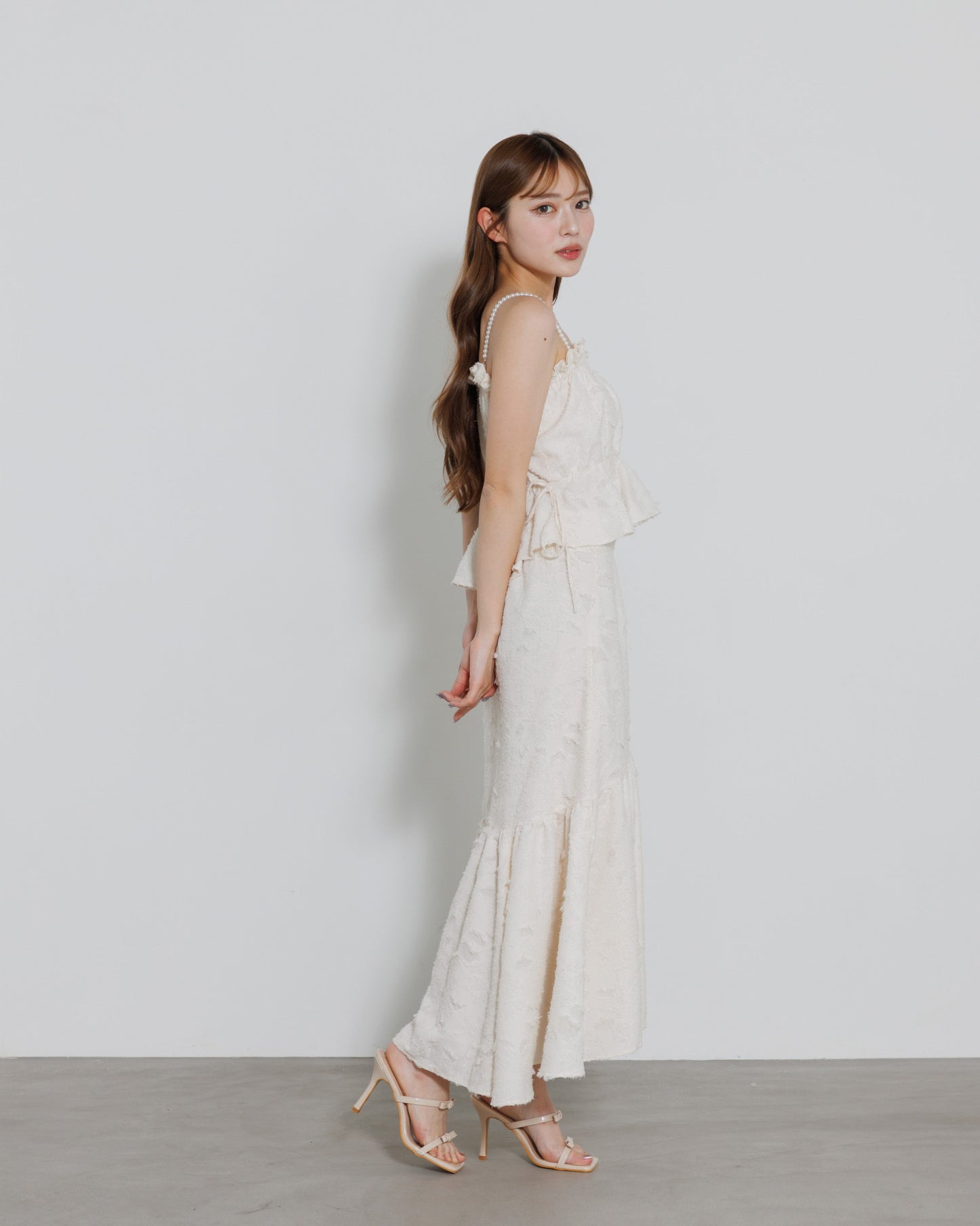 tiered fringe long skirt
