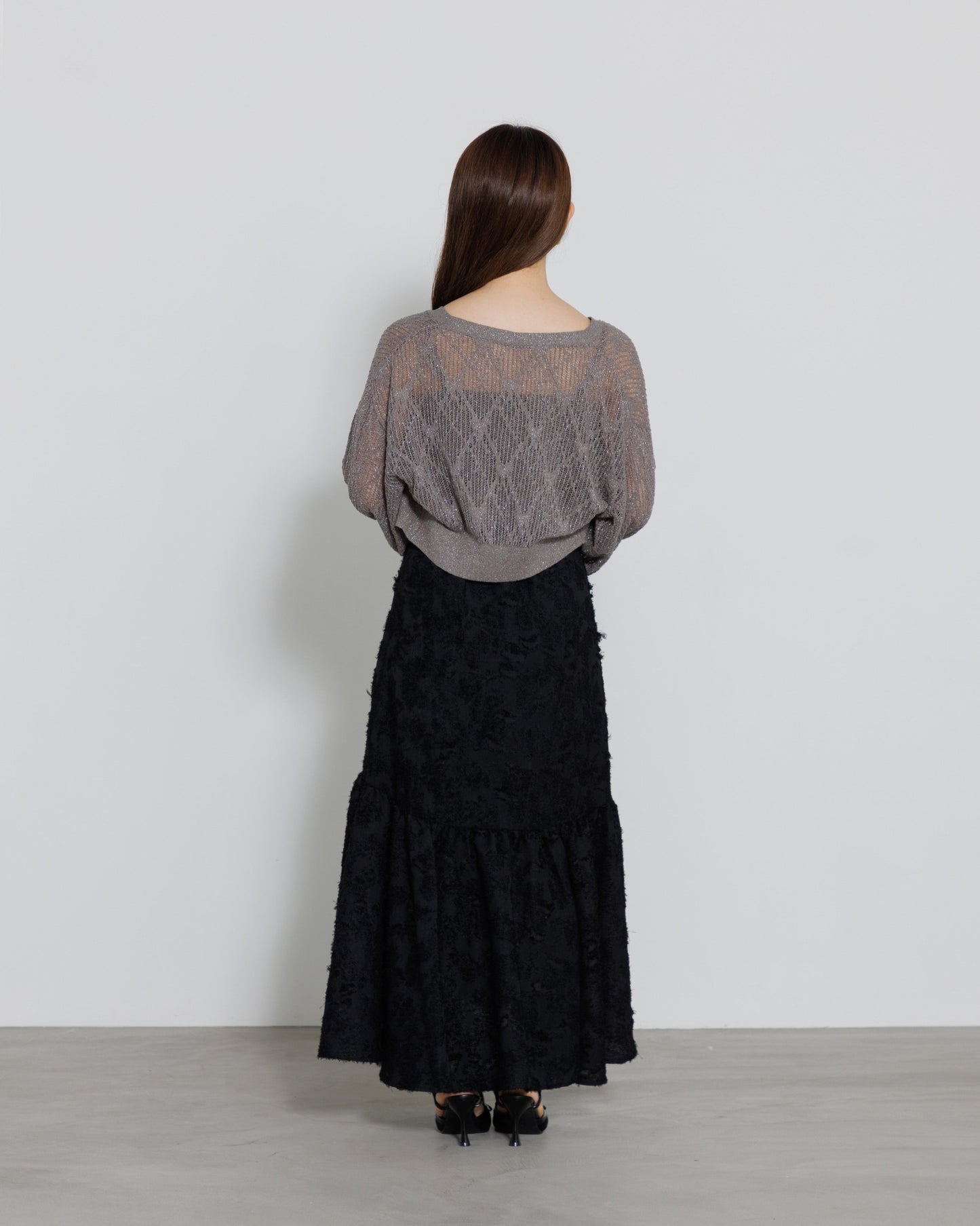 tiered fringe long skirt