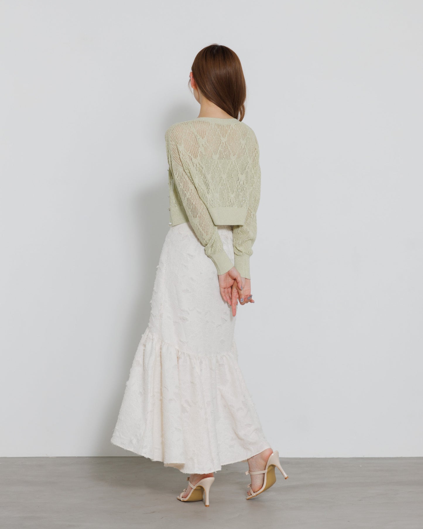 tiered fringe long skirt