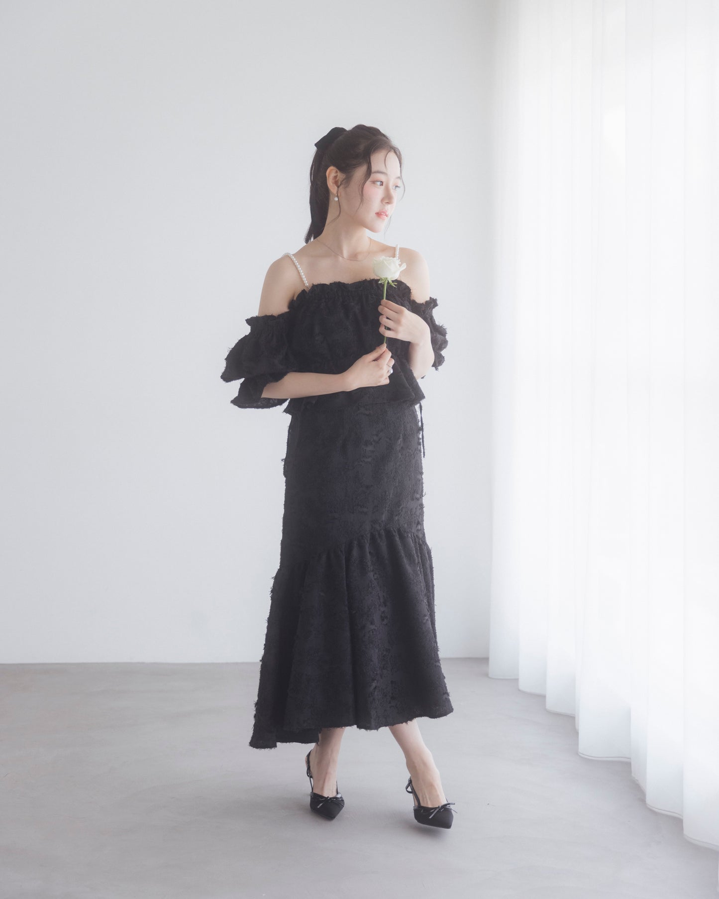 tiered fringe long skirt