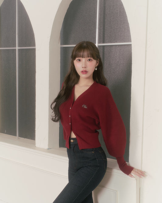 curve shape knit cardigan