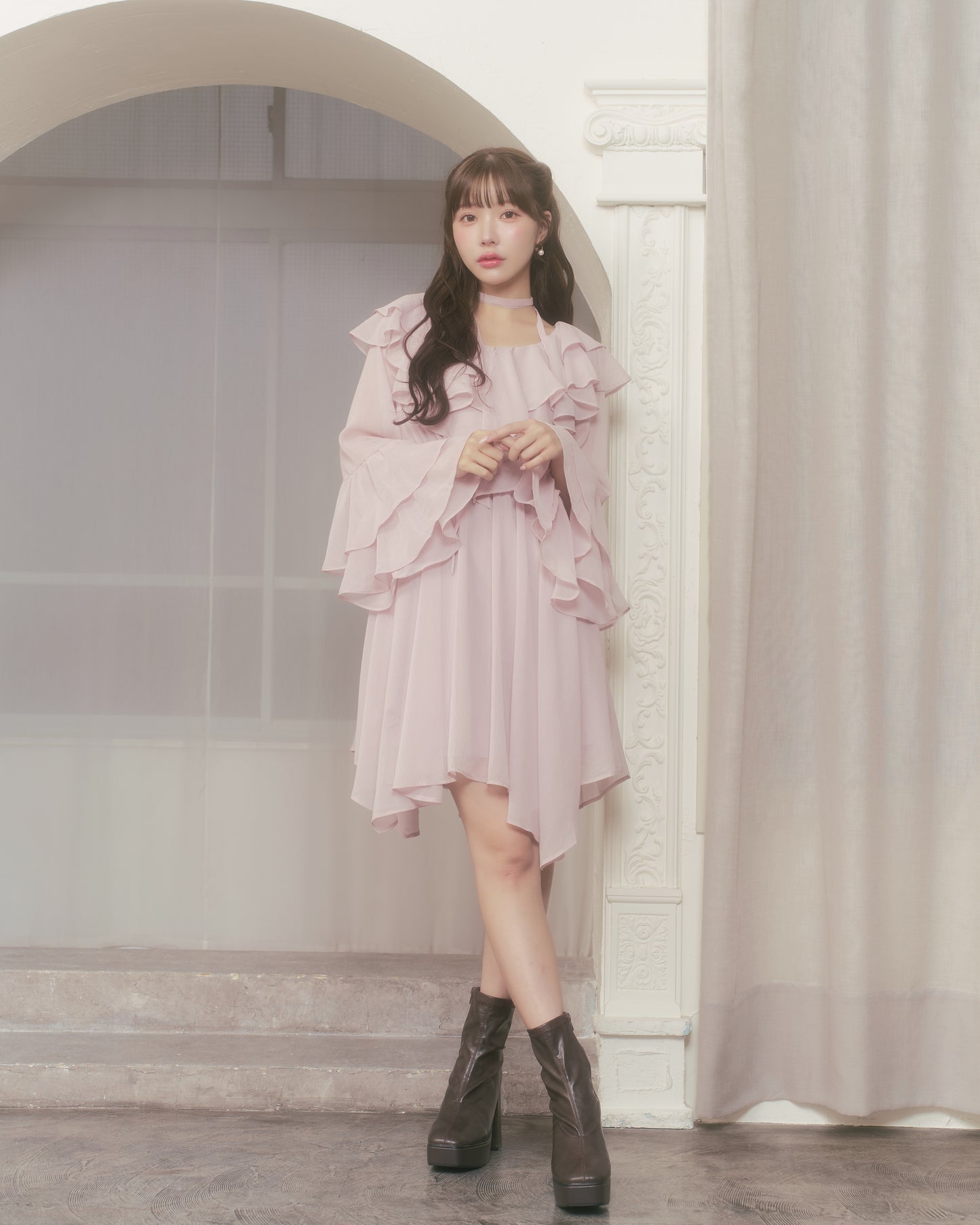 flutter chiffon one-piece