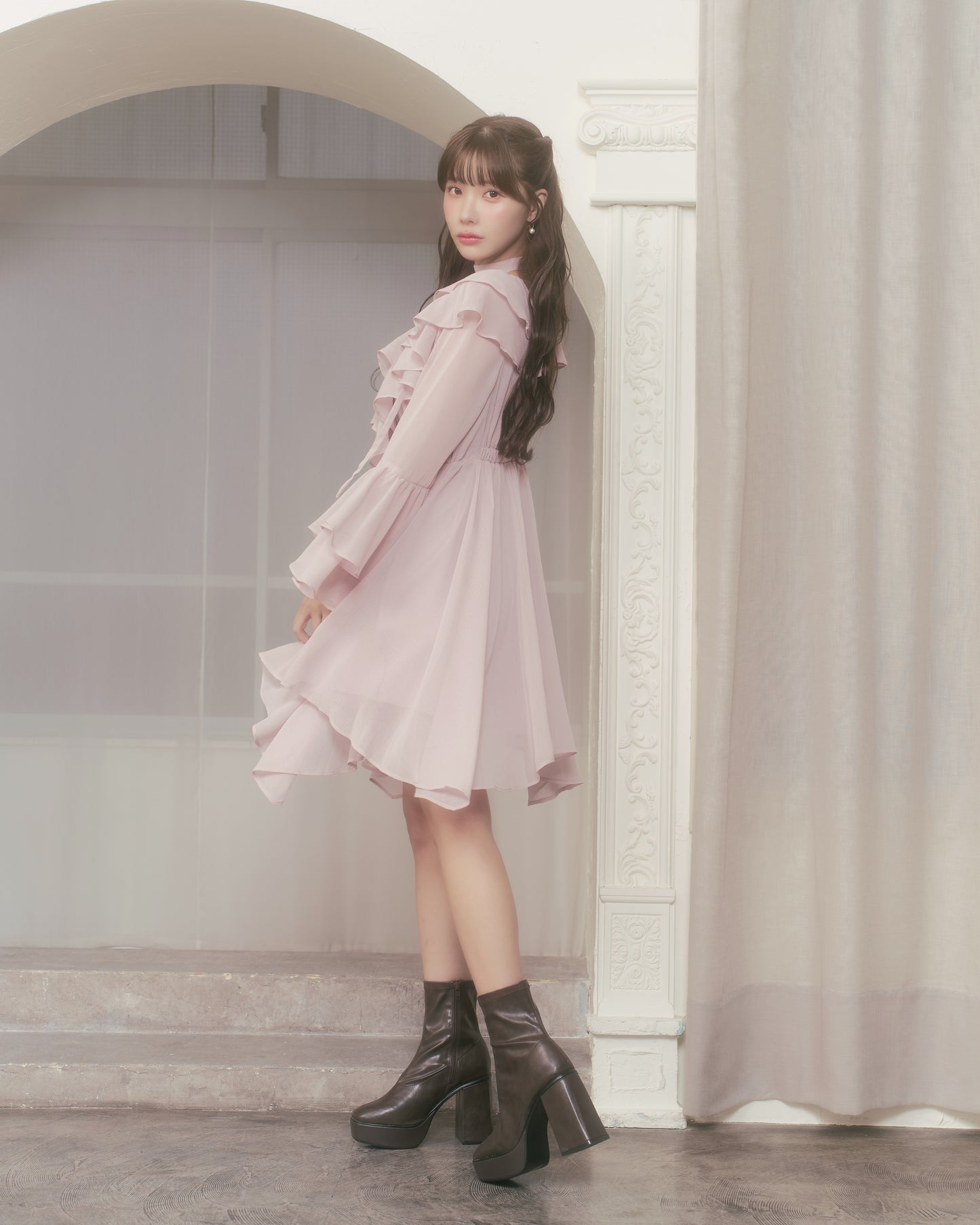 flutter chiffon one-piece