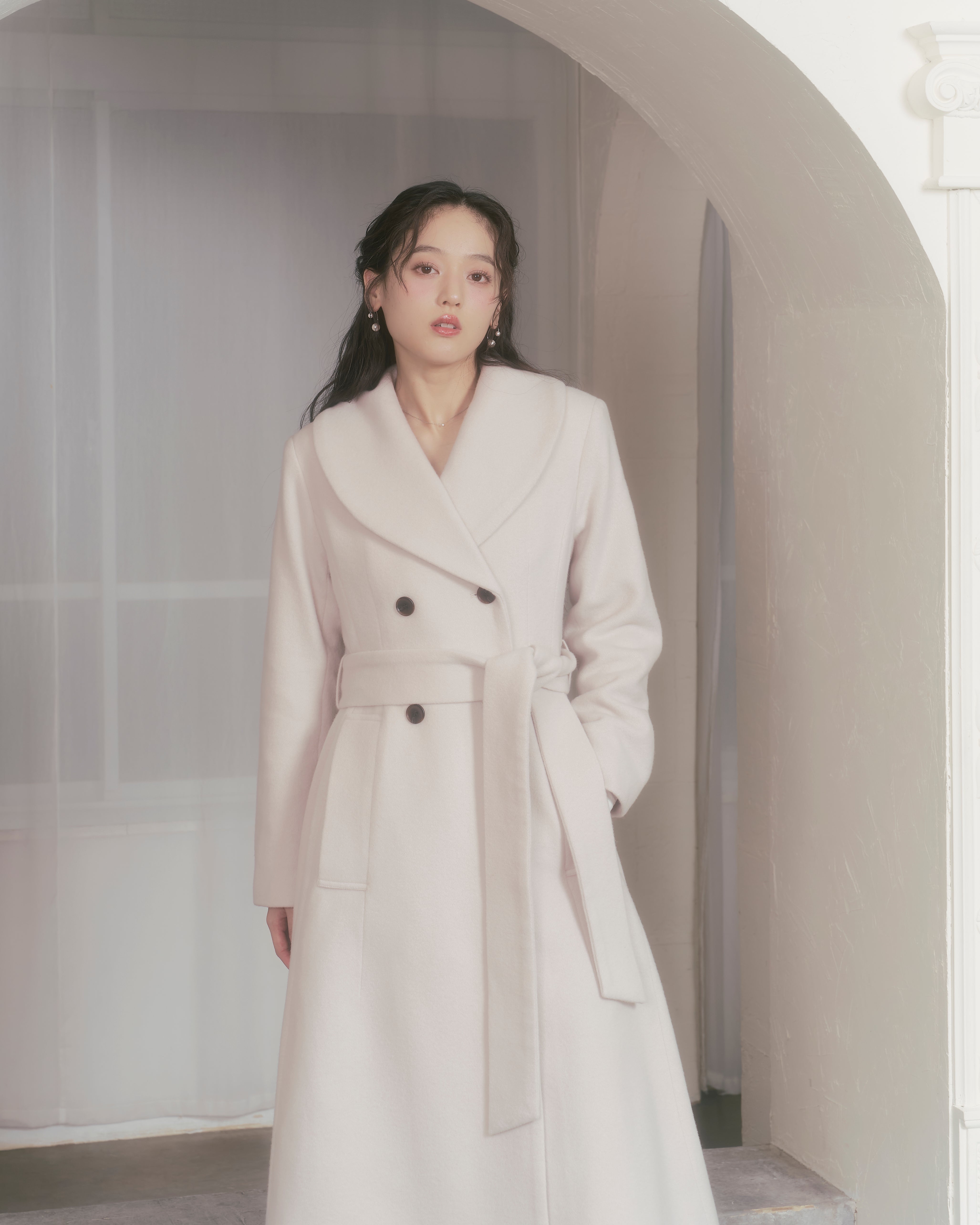 wool rich flare long coat – Élise