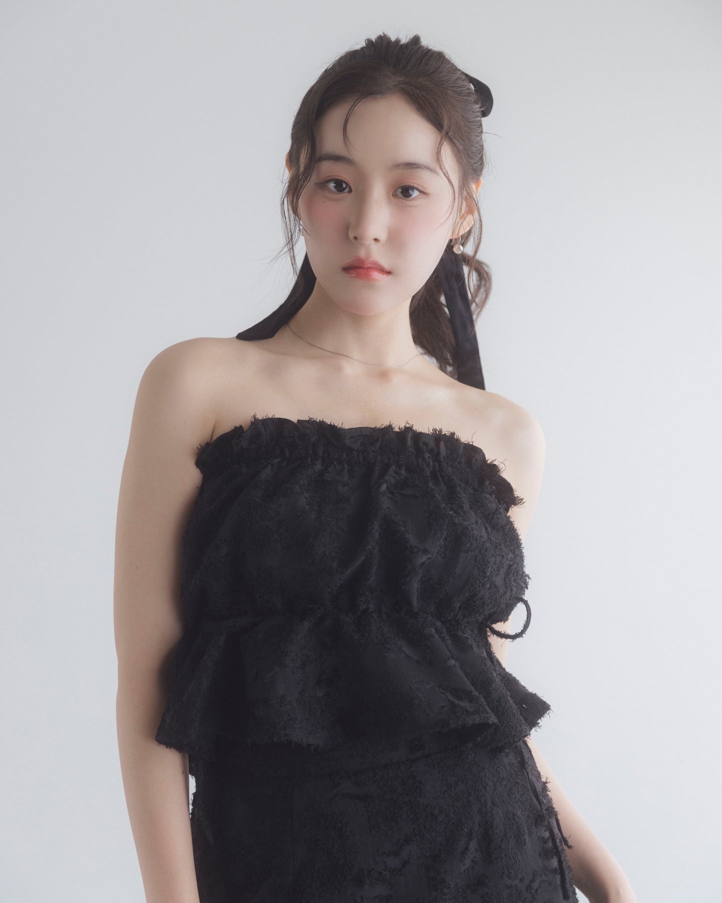 pearl shoulder fringe blouse