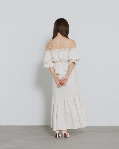tiered fringe long skirt