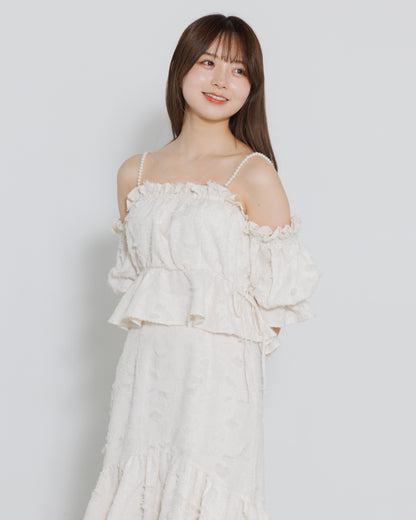 pearl shoulder fringe blouse