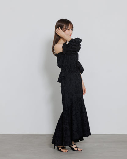 tiered fringe long skirt