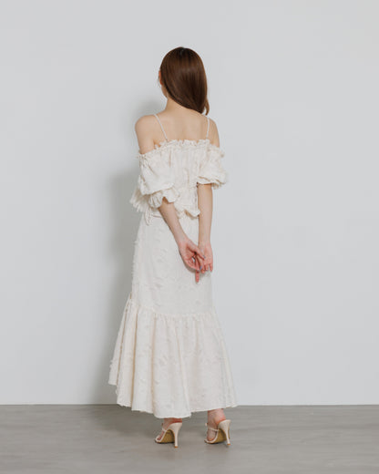 pearl shoulder fringe blouse