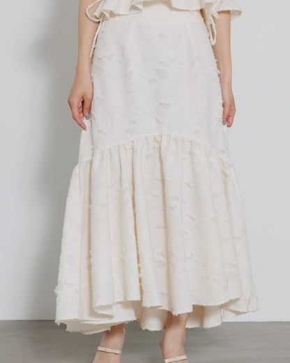 tiered fringe long skirt