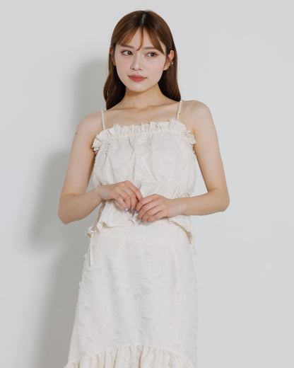 pearl shoulder fringe blouse