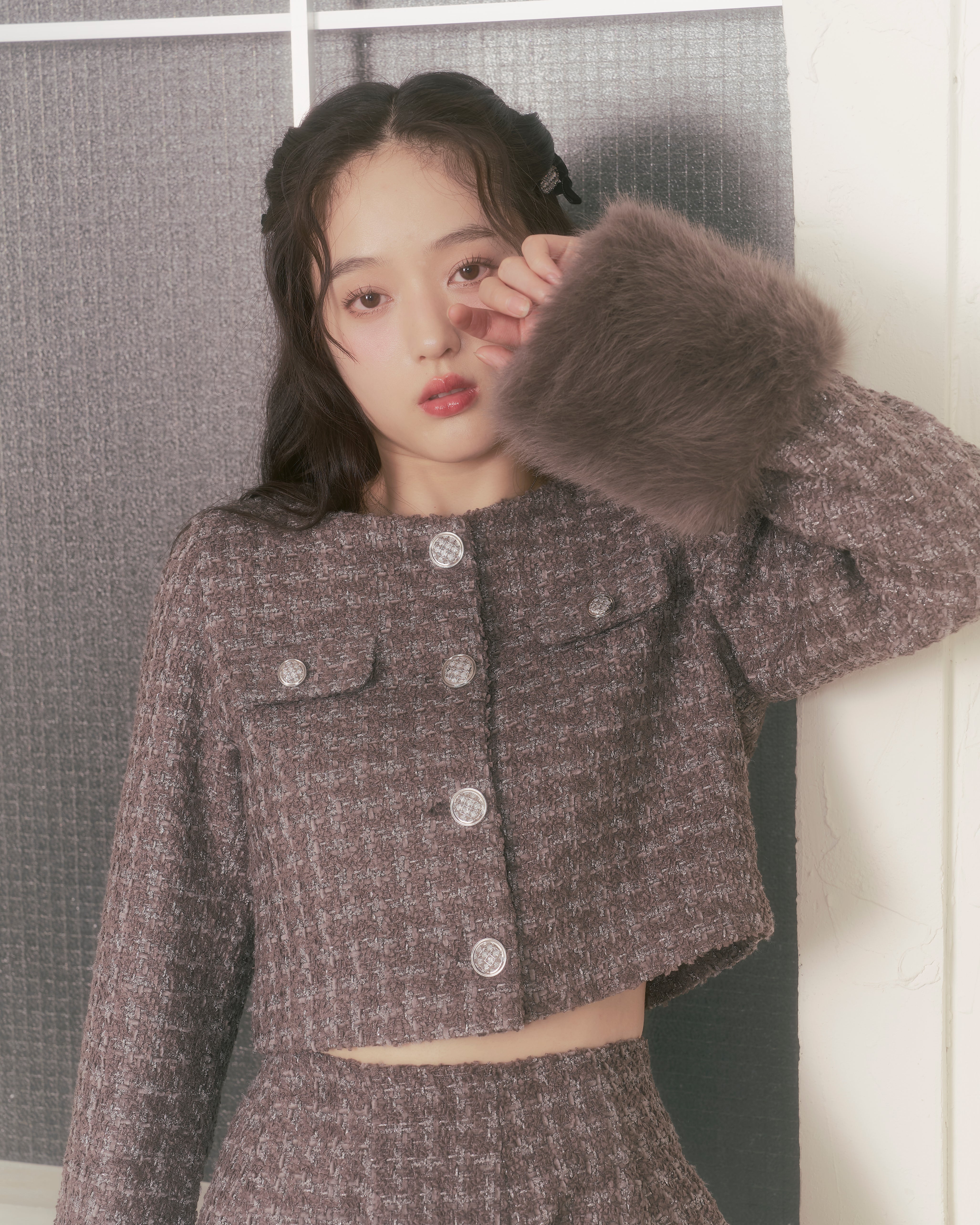 2way tweed like short jacket – Élise