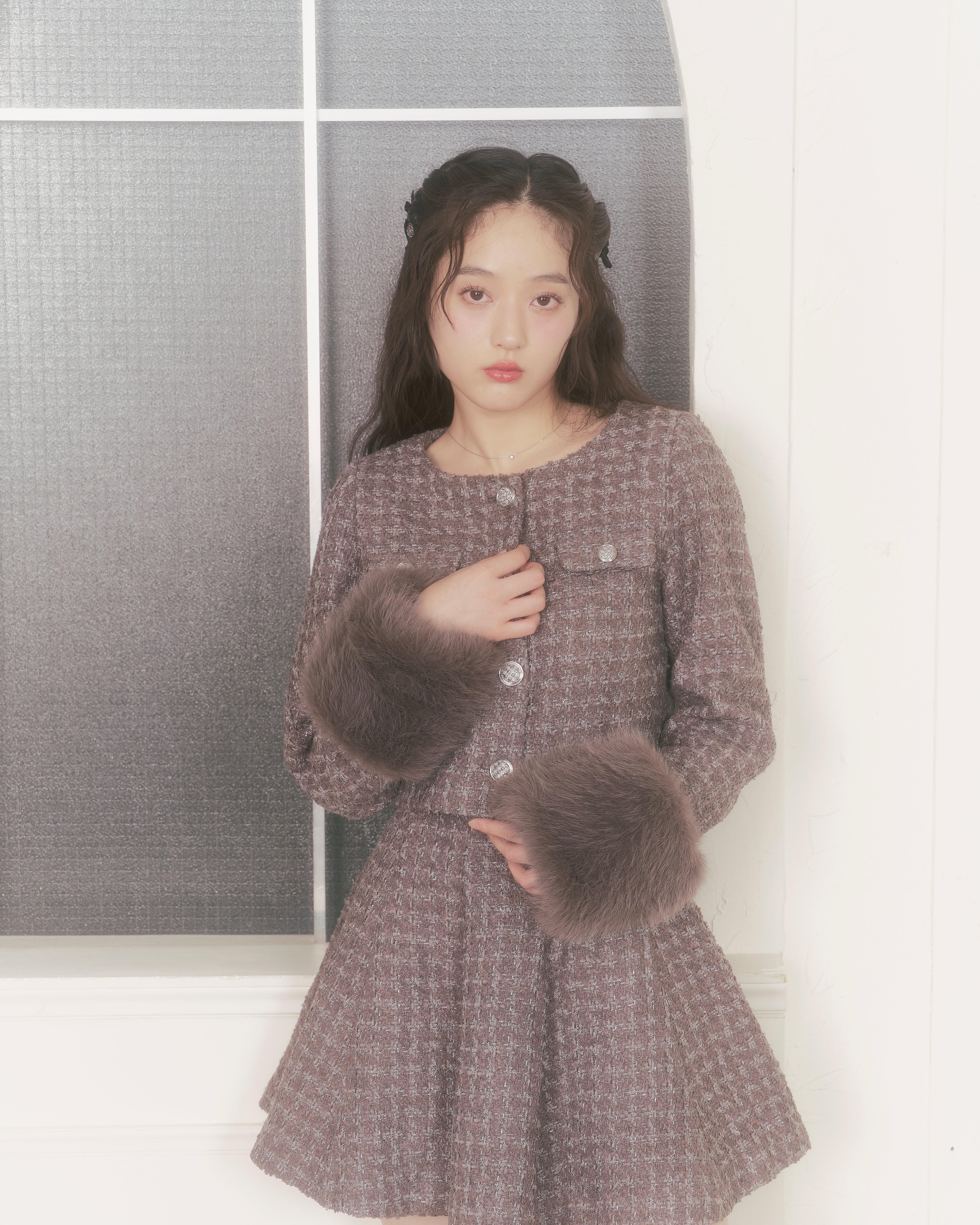 2way tweed like short jacket – Élise