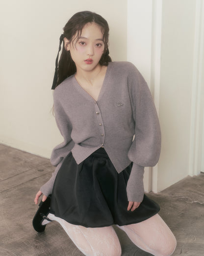 curve shape knit cardigan