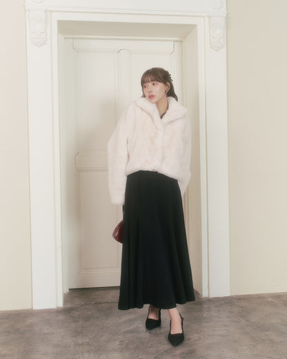 fluffy short eco fur coat