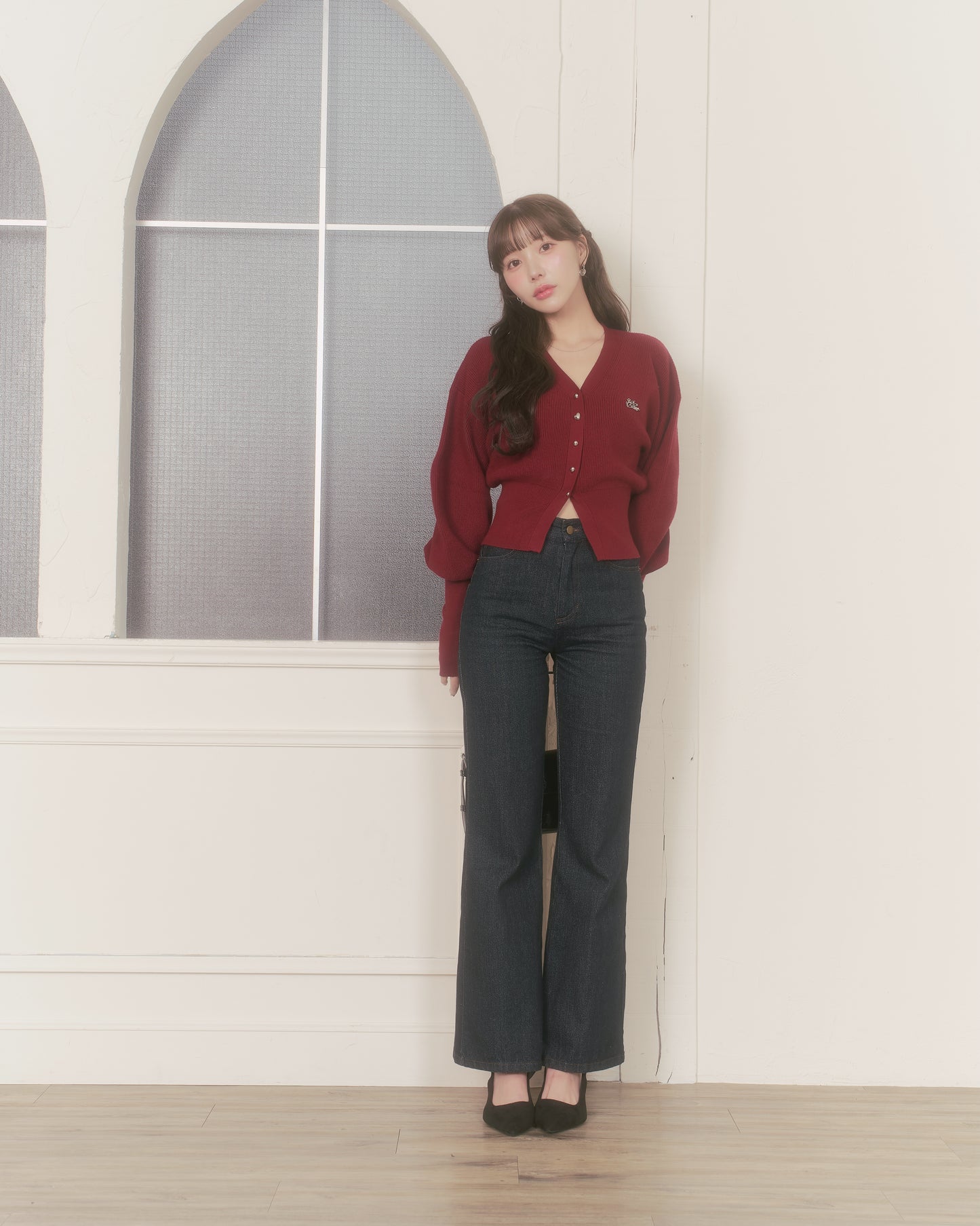 high-waste fit flare jeans
