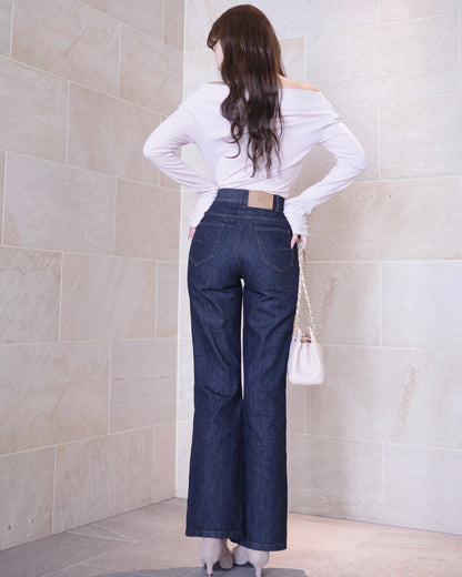 high-waste fit flare jeans
