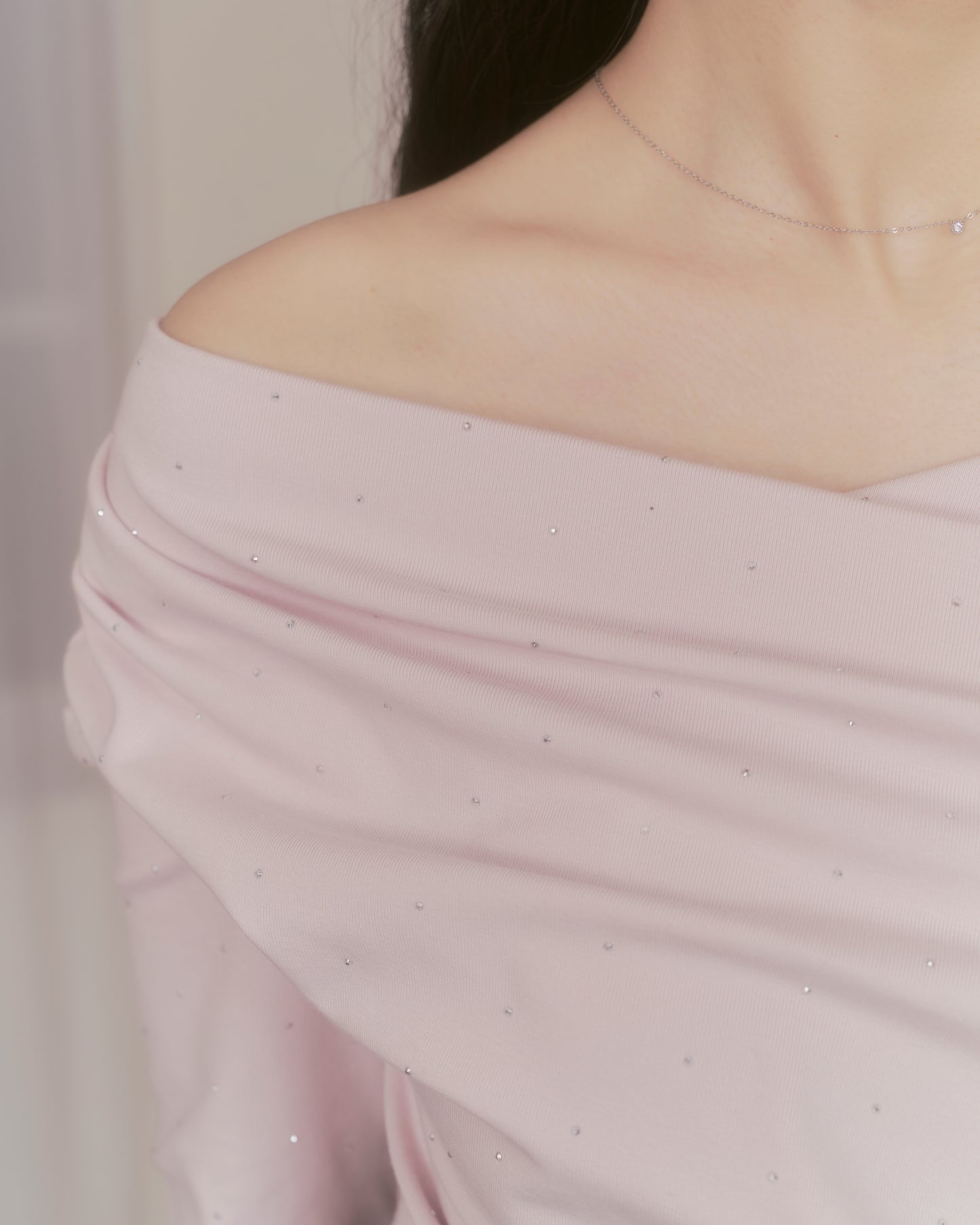 tear bijou off-shoulder tops