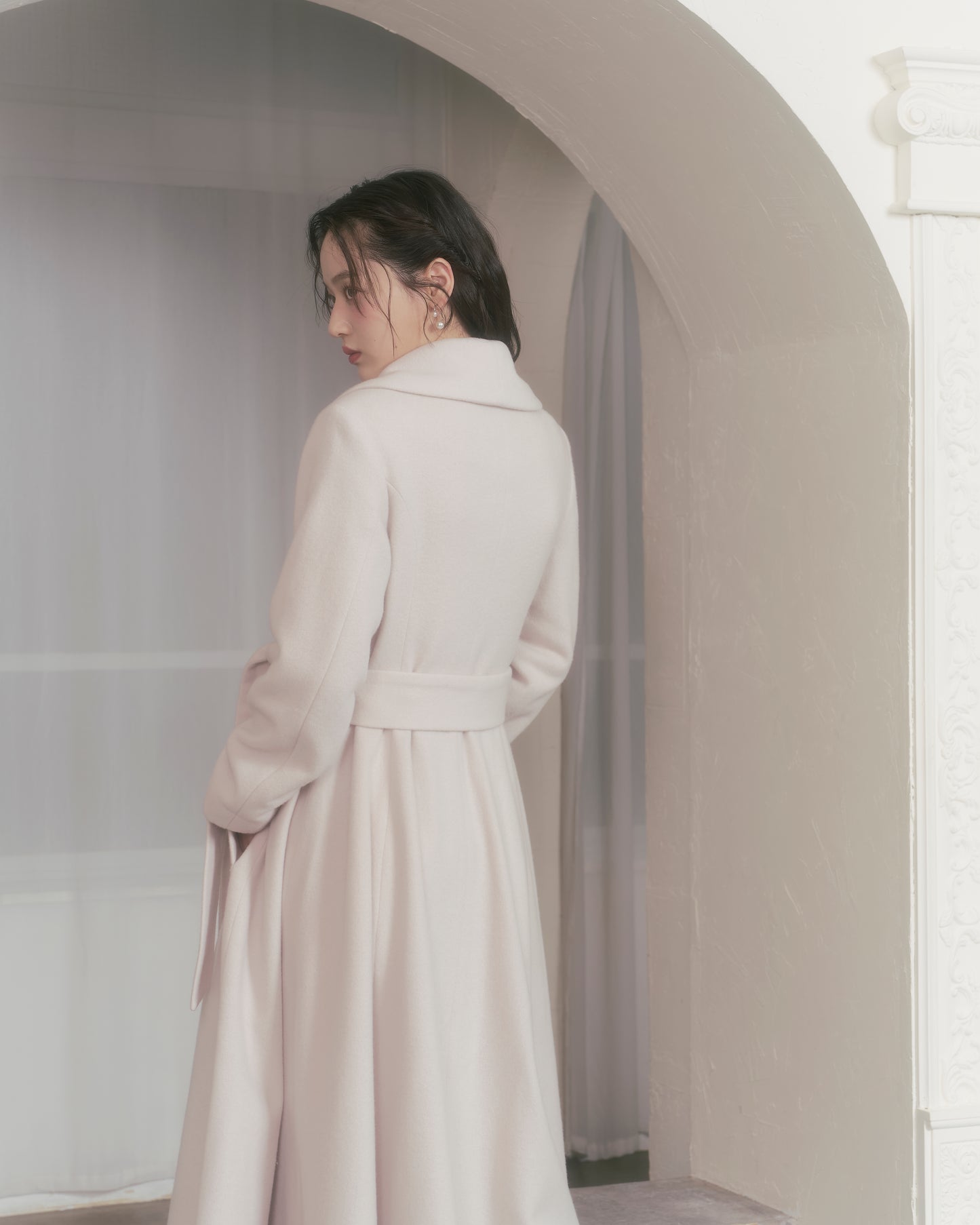 wool rich flare long coat