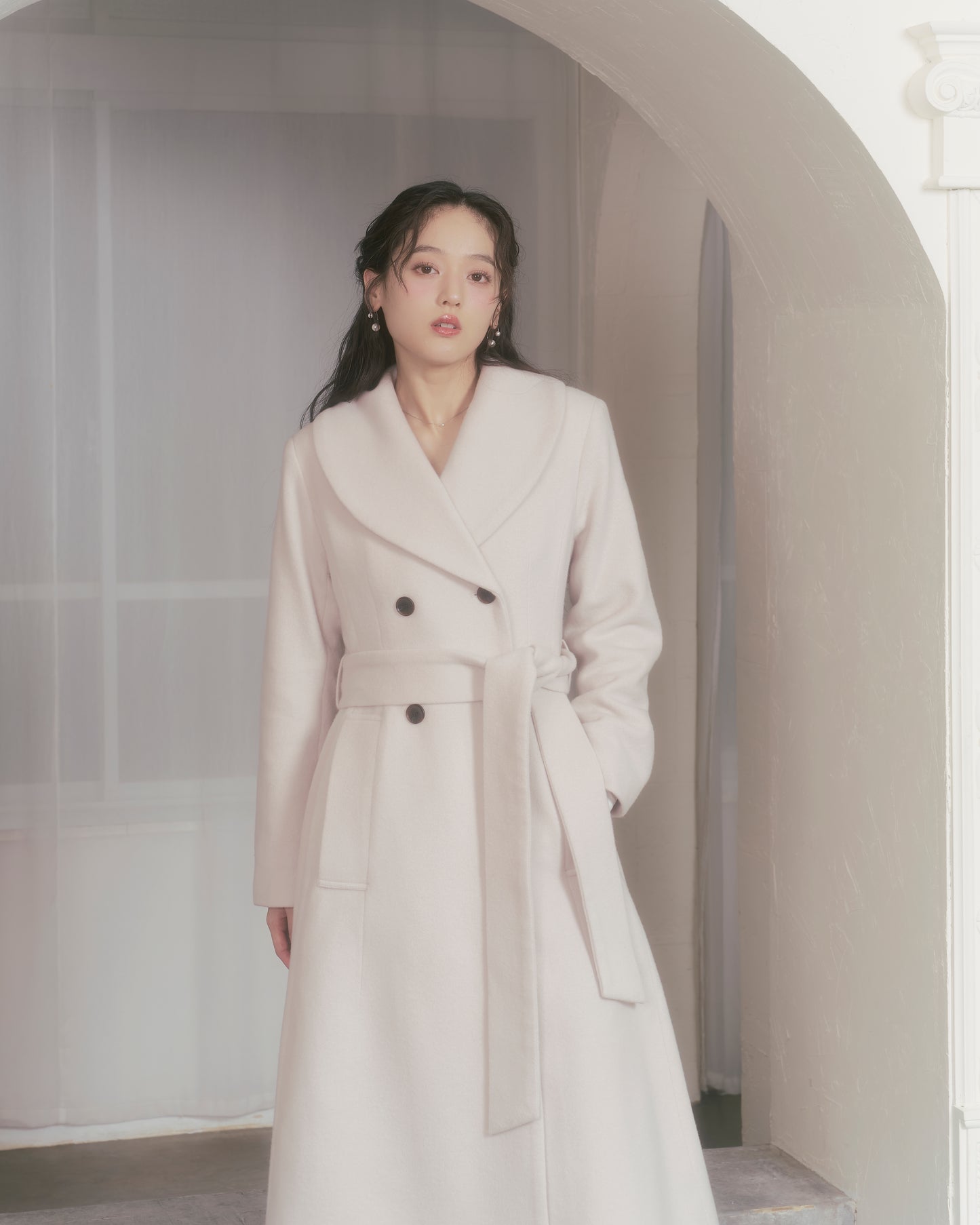 wool rich flare long coat