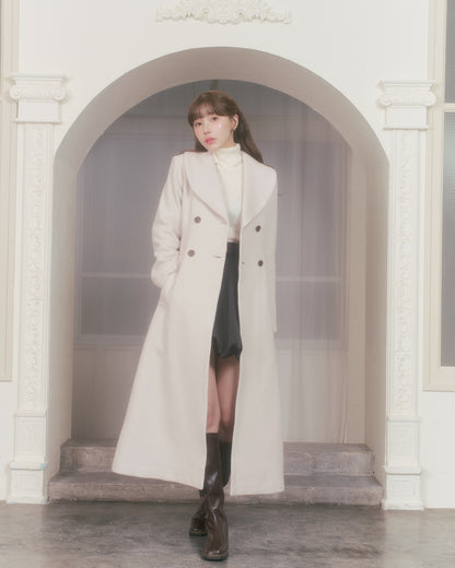 wool rich flare long coat