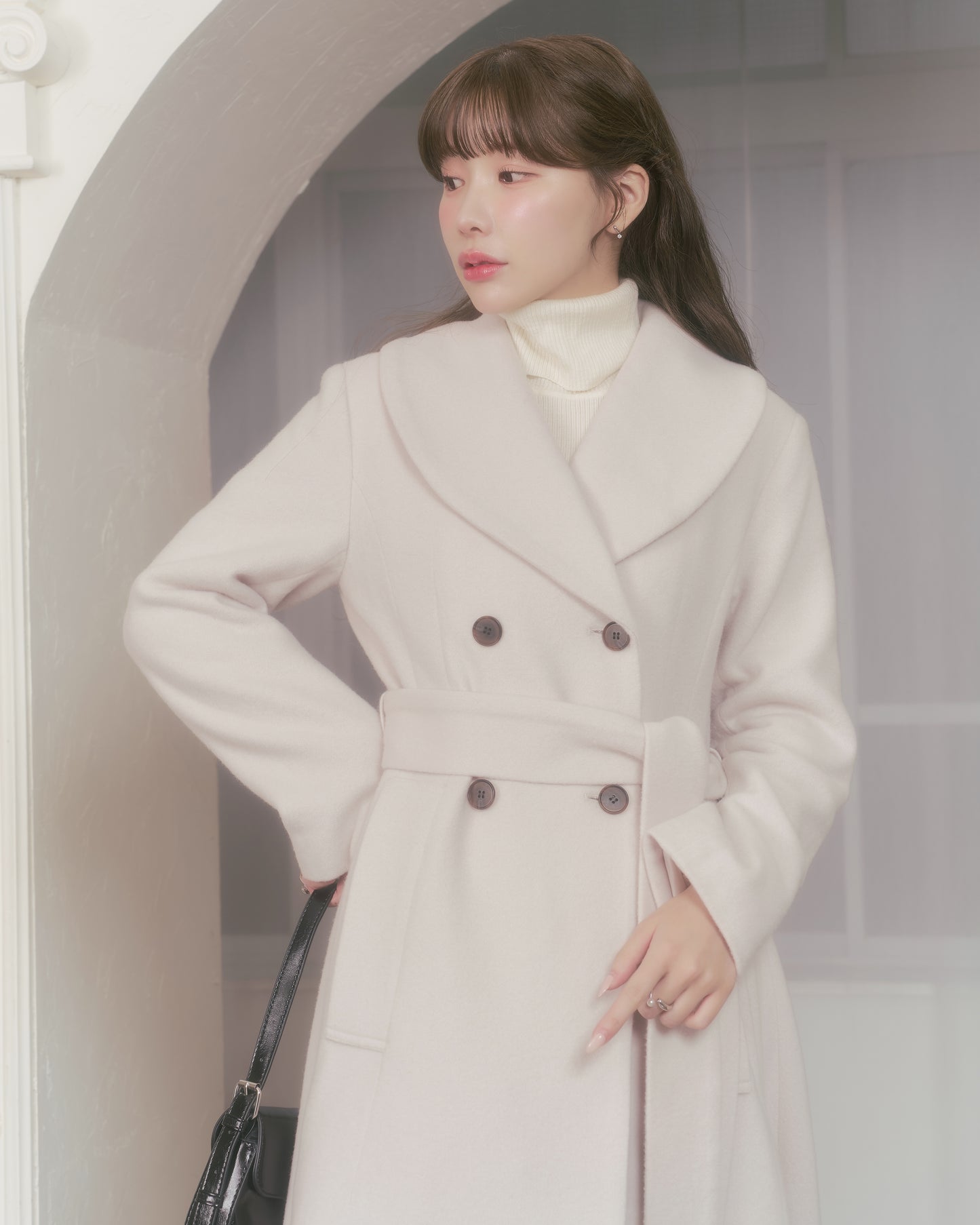 wool rich flare long coat