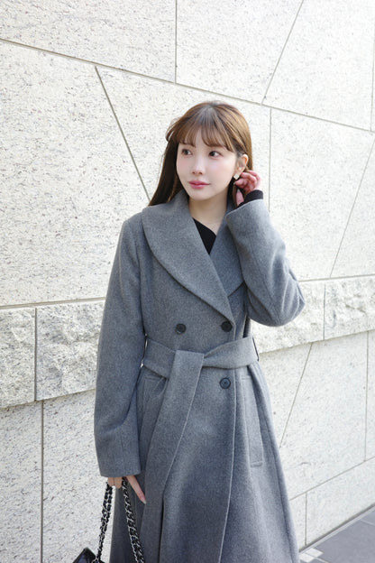 wool rich flare long coat