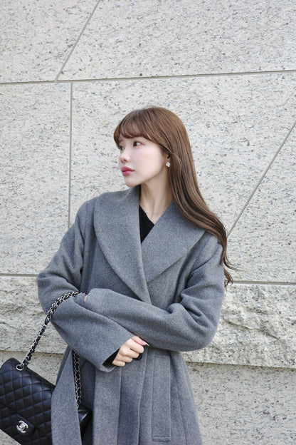 wool rich flare long coat